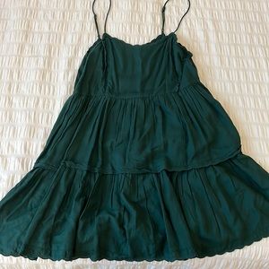Tiered Minidress (Green) - Urban Outfitters